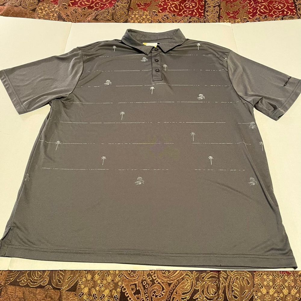 Nicklaus Polo golf Shirt men's‎ grey Hawaiian themed XXL